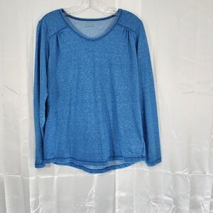 Columbia Size Large Blue Long Sleeve Relaxed Top